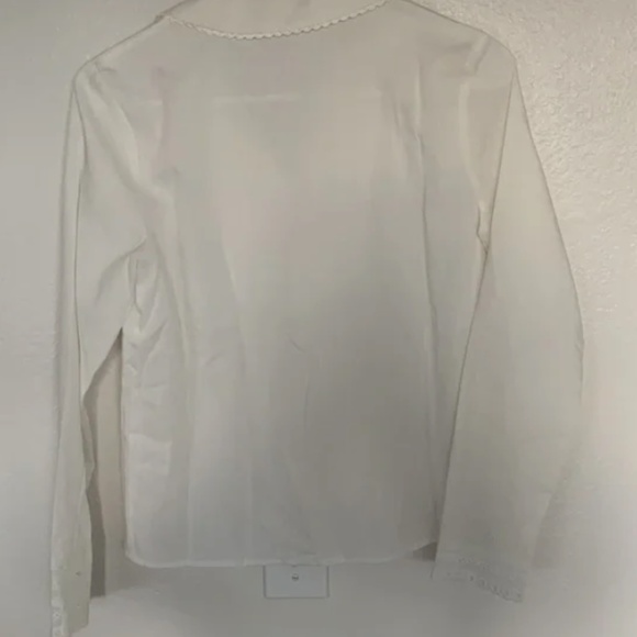 Simple Retro Button-Down Top with Fringe Collar, Size Medium - Picture 2 of 4